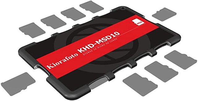 Kiorafoto KHD-MSD10 Easy Carry 10 Slots Slim Credit Card Size Lightweight Portable TF MSD Microsd Memory Card Case Storage Keeper Holder for 10 TF MSD Microsd Microsdhc Microsdxc Memory Cards Oganizer JPG