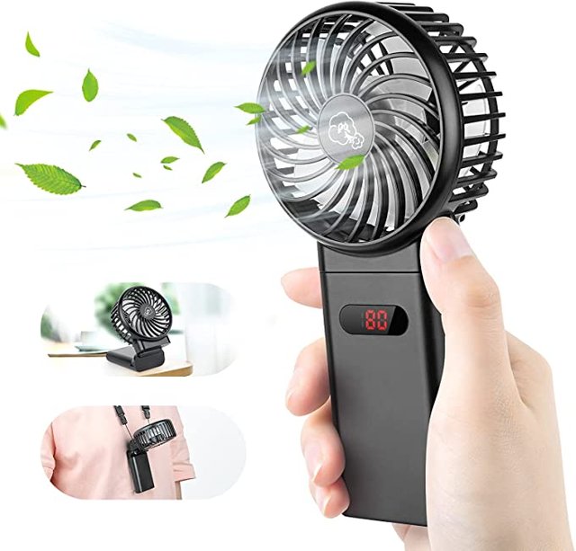 Mini Handheld Fan - 4000mAh Personal Portable Fan USB Rechargeable, Battery Operated Handheld Fan 4 Speeds JPG