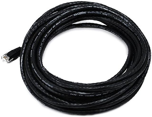 Monoprice 30FT 24AWG Cat5e 350MHz UTP Ethernet Bare Copper Network Cable - Black JPG