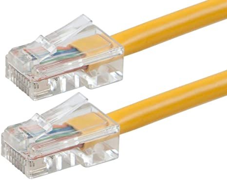 Monoprice Cat6 Ethernet Patch Cable - 1 Feet - Yellow | Network Internet Cord - RJ45, Stranded, 550Mhz, UTP, Pure Bare Copper Wire, 24AWG - Zeroboot Series JPG