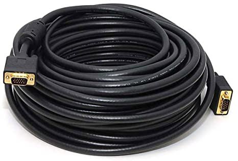 Monoprice Super VGA Cable - 75 Feet - Black | Male to Male with Ferrites for in-Wall Installation | Gold Plated, CL2 Rated Photo