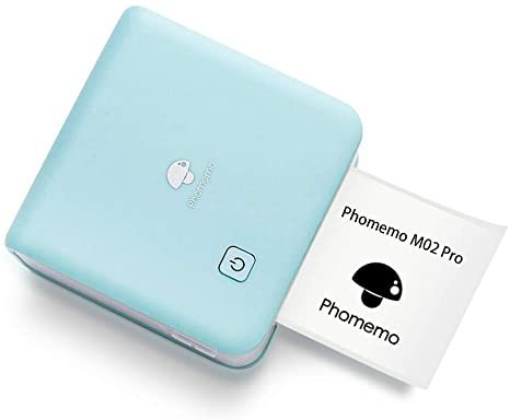 Phomemo 300dpi Mini Photo Printer- M02 Pro Pocket Thermal Bluetooth Printer Compatible with iOS and Android, for Photo Printing, Plan Journal, DIY Cards, List, Travel, Work and Study, Cyan Picture