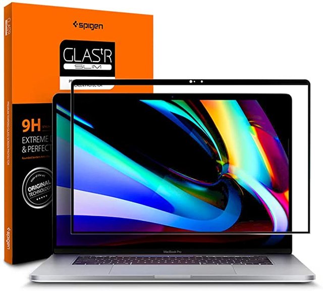 Spigen Tempered Glass Screen Protector Designed for MacBook Air 13 inch (M1 / 2018-2021) / MacBook Pro 13 inch (M1 / 2017-2021) [9H Hardness] Photo