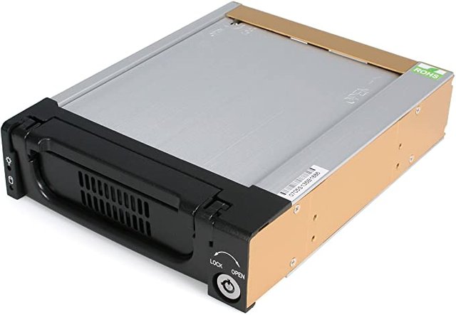 StarTech.com 5.25 in Rugged SATA Hard Drive Mobile Rack Drawer - Aluminum Removable Hard Drive Bay (DRW150SATBK) Picture