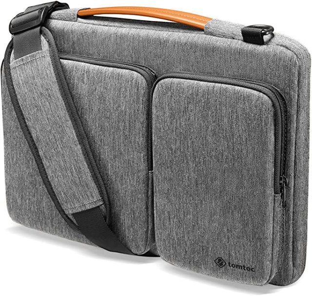 tomtoc 360 Protective Laptop Shoulder Bag for 13-inch MacBook Air 2018-2021 M1/A2337 A2179, MacBook Pro 13.3 2016-2021 M1/A2338 A2251 A2289, 12.3 Surface Pro X/7/6/5/4, Waterproof Notebook Case Sleeve JPG