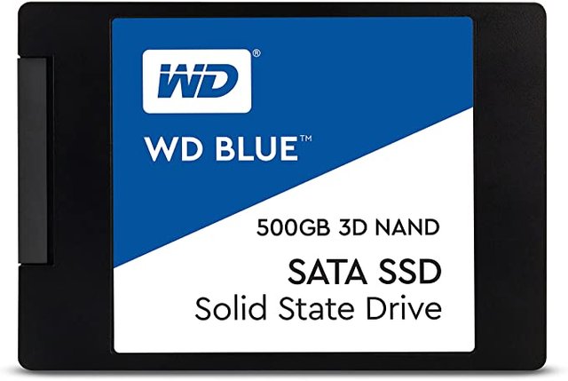 Western Digital 500GB WD Blue 3D NAND Internal PC SSD - SATA III 6 Gb/s, 2.5"/7mm, Up to 560 MB/s - WDS500G2B0A Picture