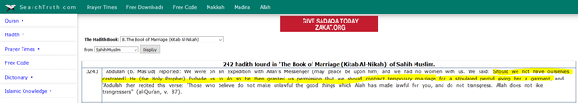 Sahih Muslim - Temporary Marriage