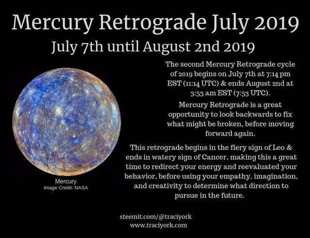 Mercury Retrograde July 2019