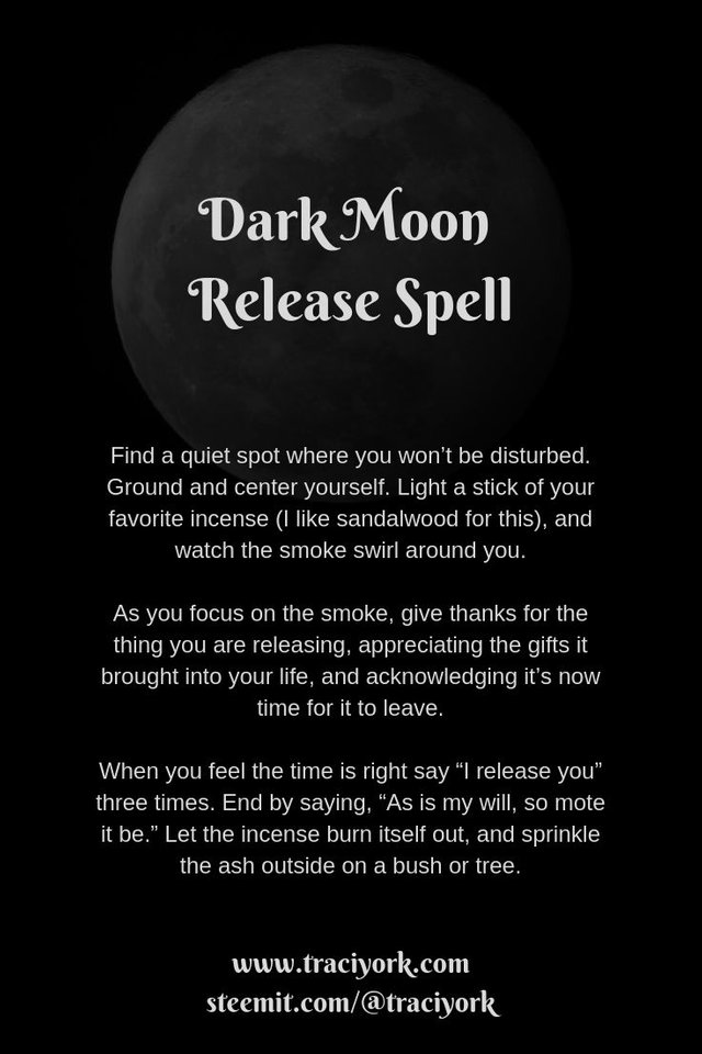 Dark Moon Release Spell 2019