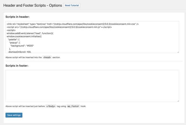 Wordpress Cookie Consent GDPR