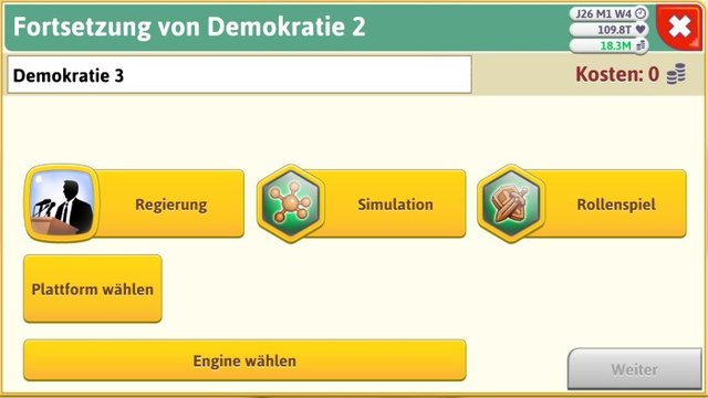 Screenshot: Game Dev Tycoon, richtiges Genre finden