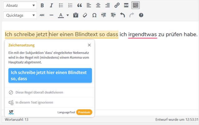 LanguageTool: Rechtschreib und Grammatikprüfung