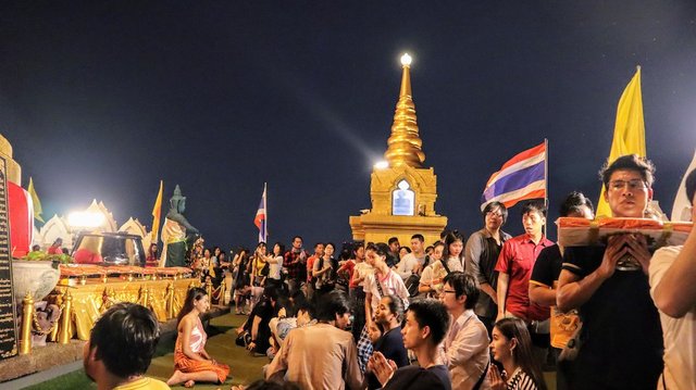 Golden mount on Loy Krathong Day, Bangkok, Thailand