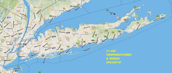 Long Island Heading Toward 90 Degrees Inland This Afternoon