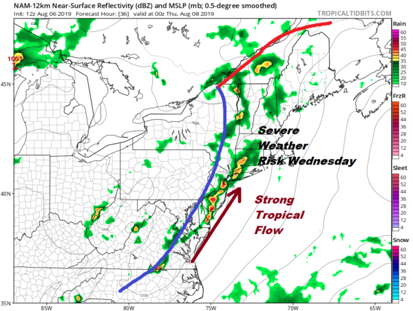 Rain Grazing Eastern Long Island Thunderstorms Late Wednesday