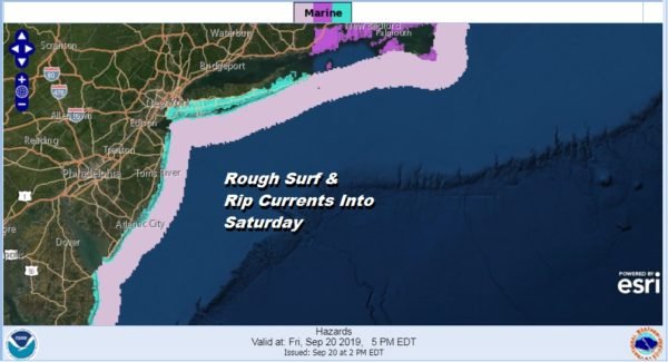 Beach Weekend Long Island Rip Currents High Surf Through Saturday