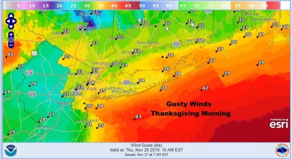 Long Island Thanksgiving Gusty Winds Dry Chilly