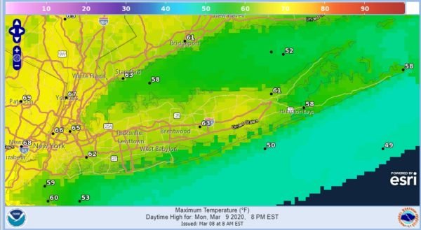 Long Island Sees Springlike Temperatures But Watch The Sea Breeze