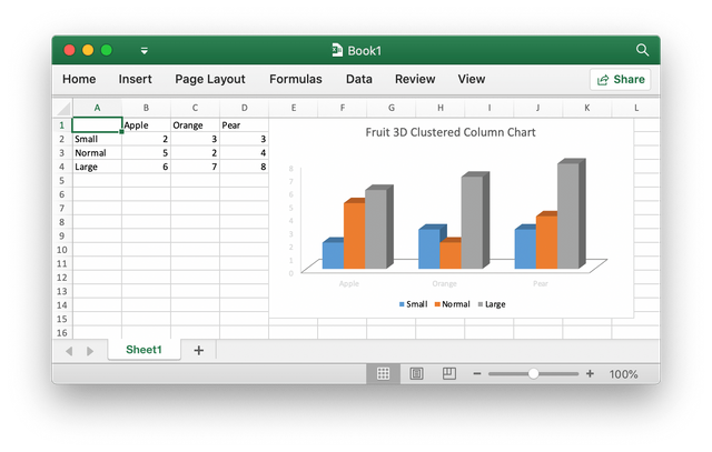 Add chart to Excel document