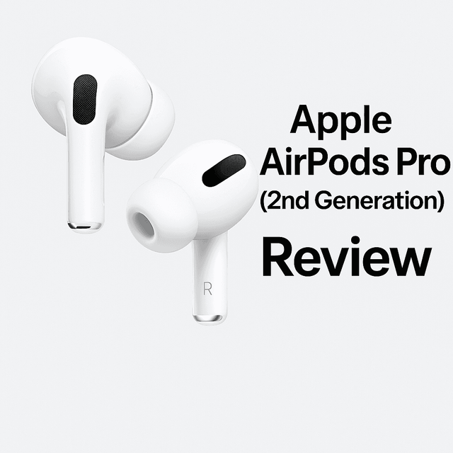 Apple AirPods Pro 2nd Generation with USB-C port, shown with silicone ear tips and compact charging case — a clean, minimalist design that fits right into the Apple ecosystem. Built for 2025, these earbuds offer premium active noise cancellation, immersive spatial audio, and instant device pairing.
