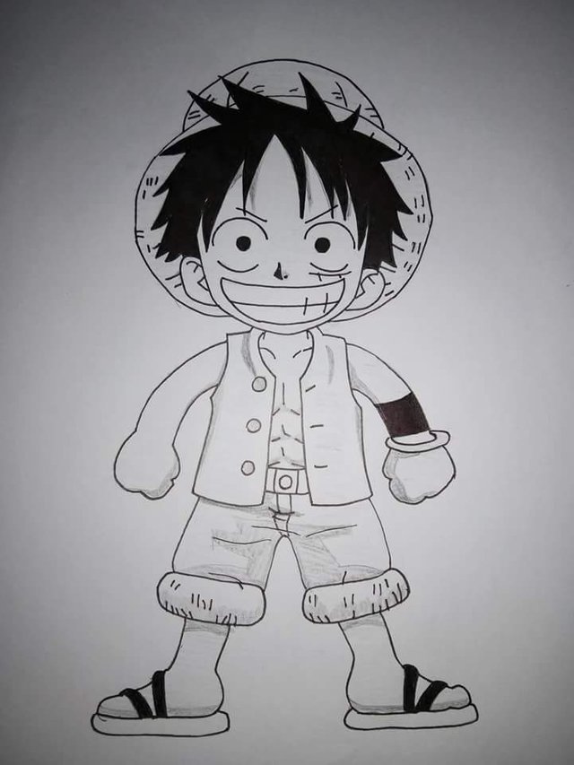Cute Monkey D Luffy Sketch Step By Step Process Steemit