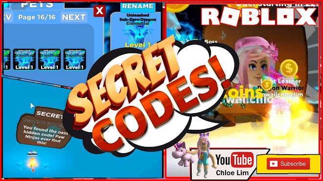 codes for roblox game ninja legends