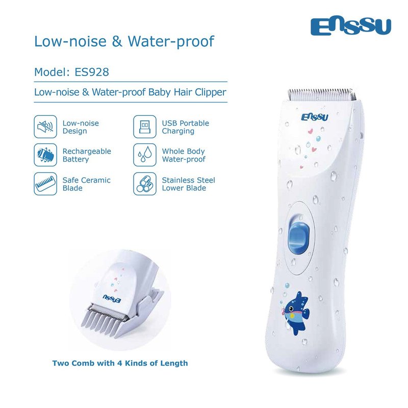 Enssu Kids Hair Trimmer Cordless Quiet Hair Clipper For Babies