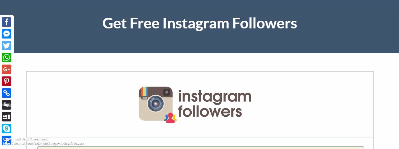 screenshot of get free instagram followers plusmein com premium services unlimited - how to get free followers on instagram without human verification