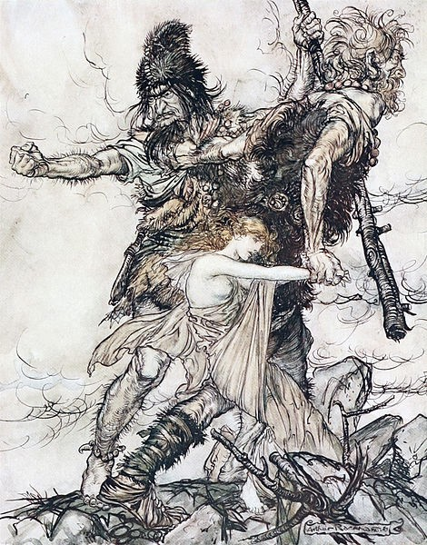 Arthur Rackham’s illustration of Richard Wagner’s Der Ring des Nibelungen (Courtesy Wikipedia)