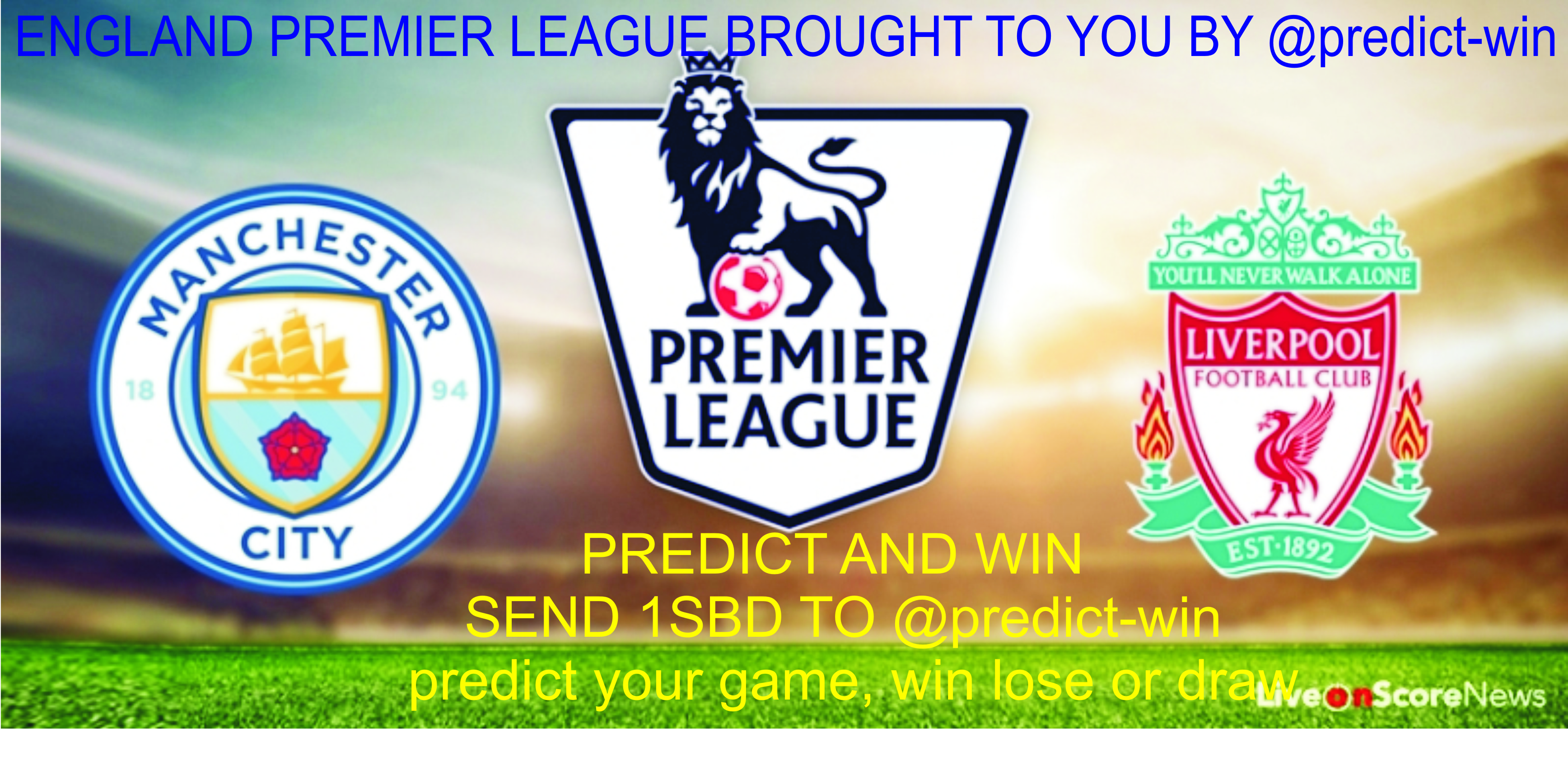 FOOTBALL BET, BET ON MANCHESTER CITY VS LIVERPOOL, WIN DRAW OR LOSE ONLY —  Steemit