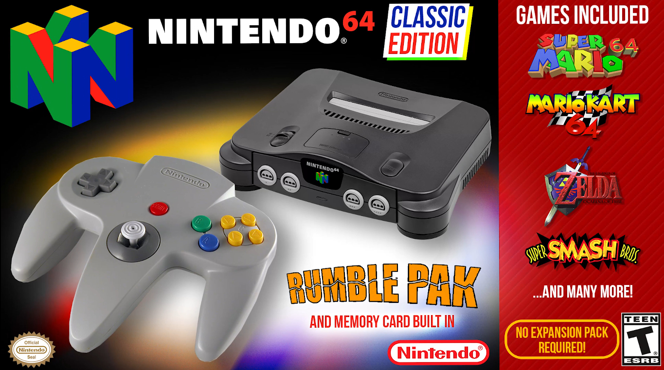 nintendo 64 with games built in