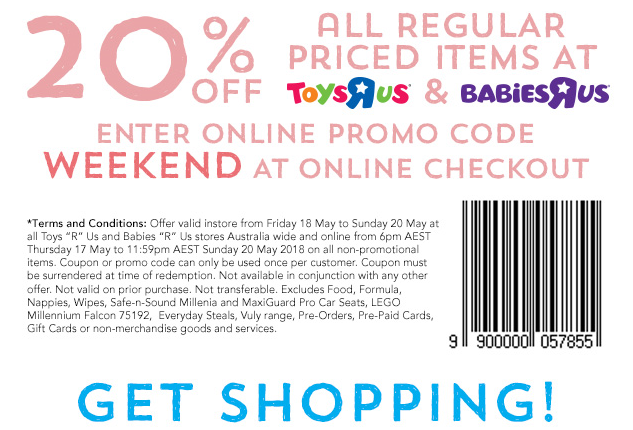 ToysRus Coupon - 20% off Storewide for 3 Days Only