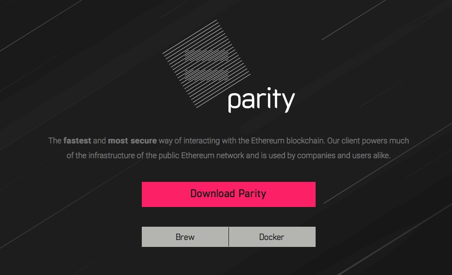 Parity Ether crypto wallet