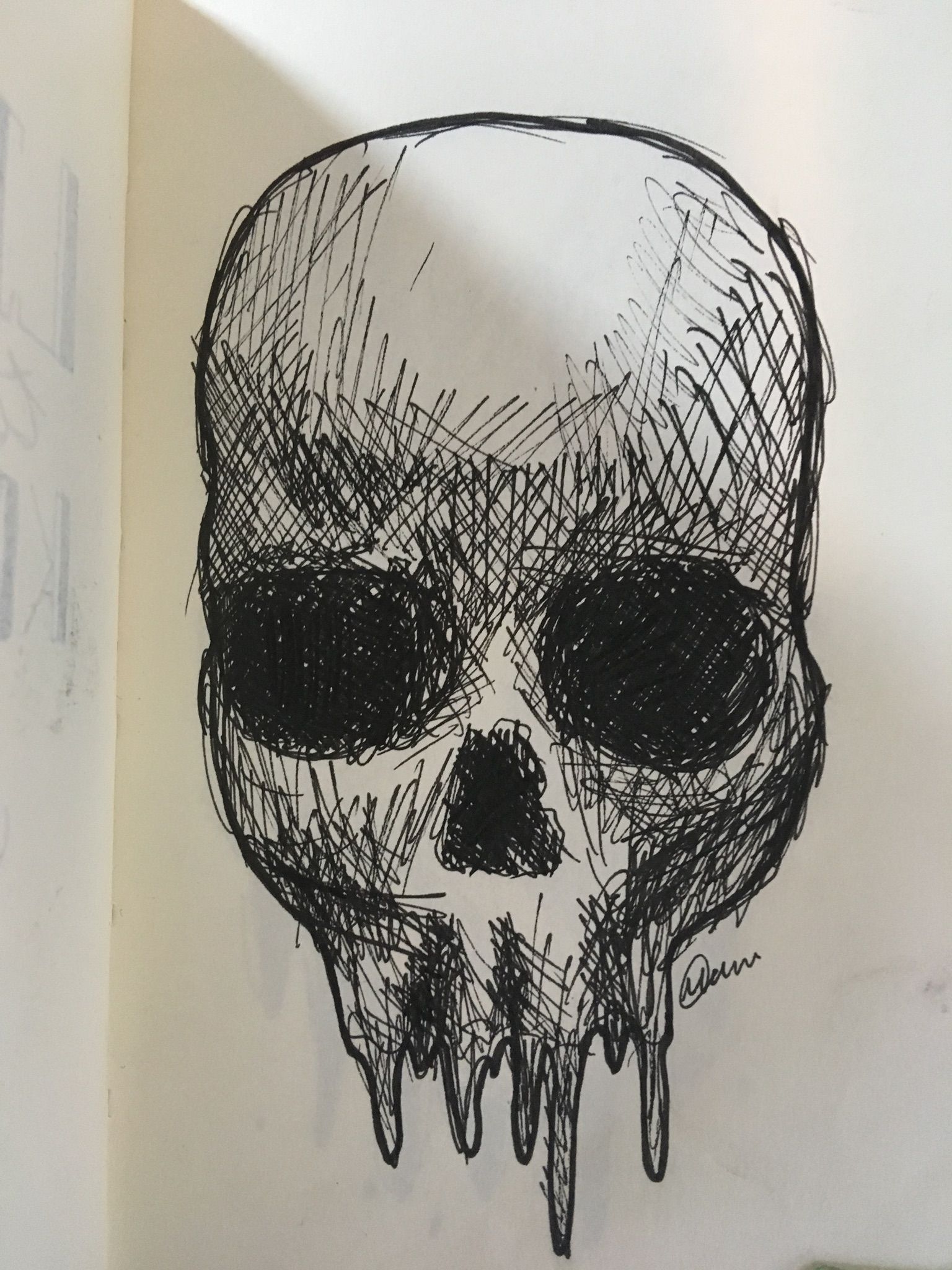 Poorly Made Art Done Right — Boredom skull #sketch #art #drawing #stuff  #things