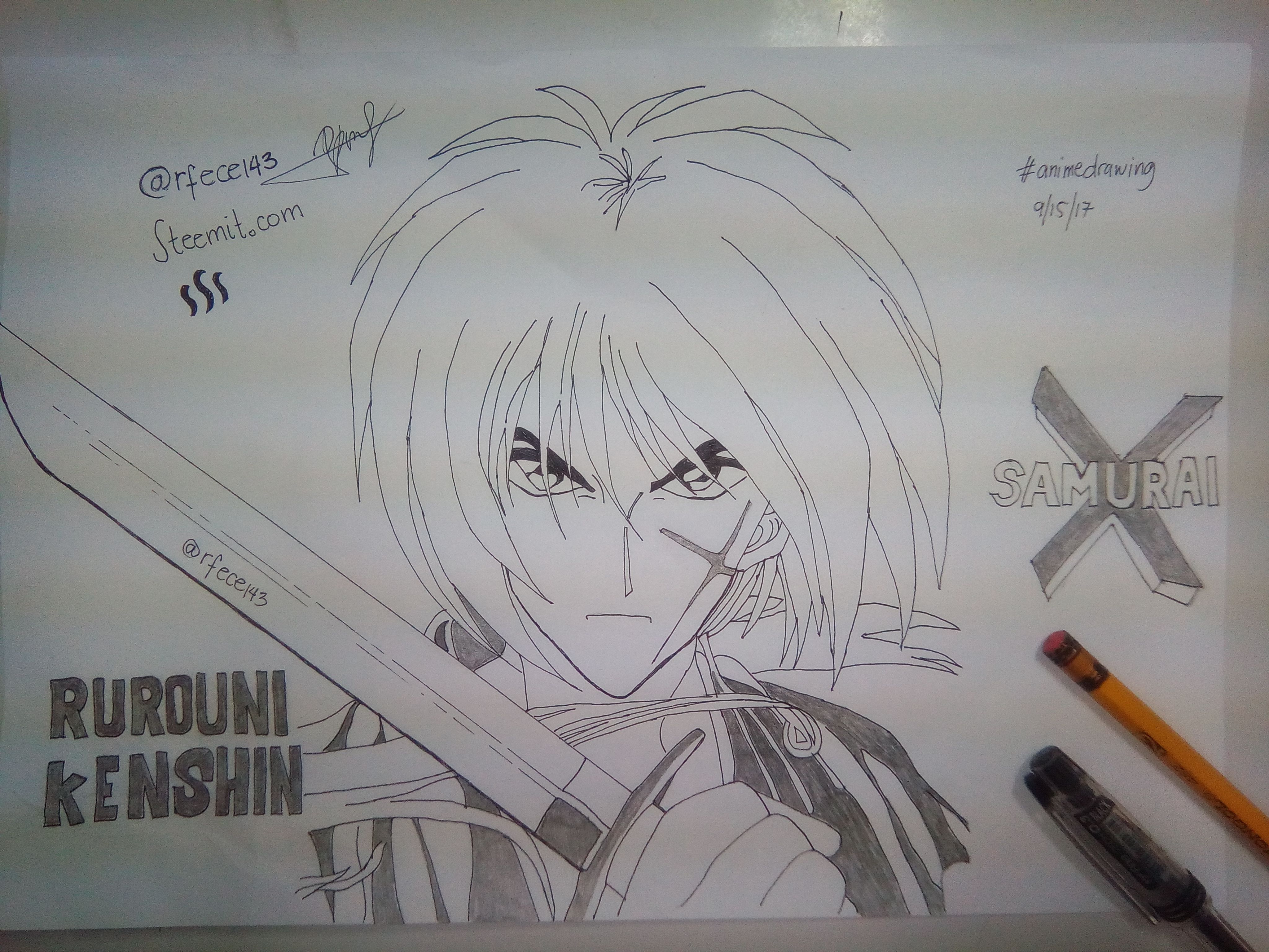 Kenshin Himura new illustration : r/rurounikenshin