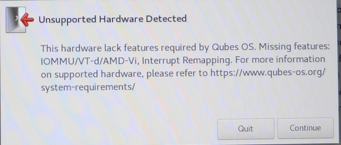 Qubes OS ver. 4 RC3 installer error