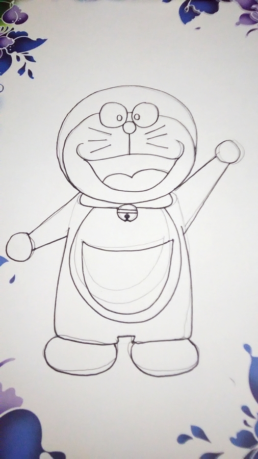 How to Draw Doraemon Face - YouTube
