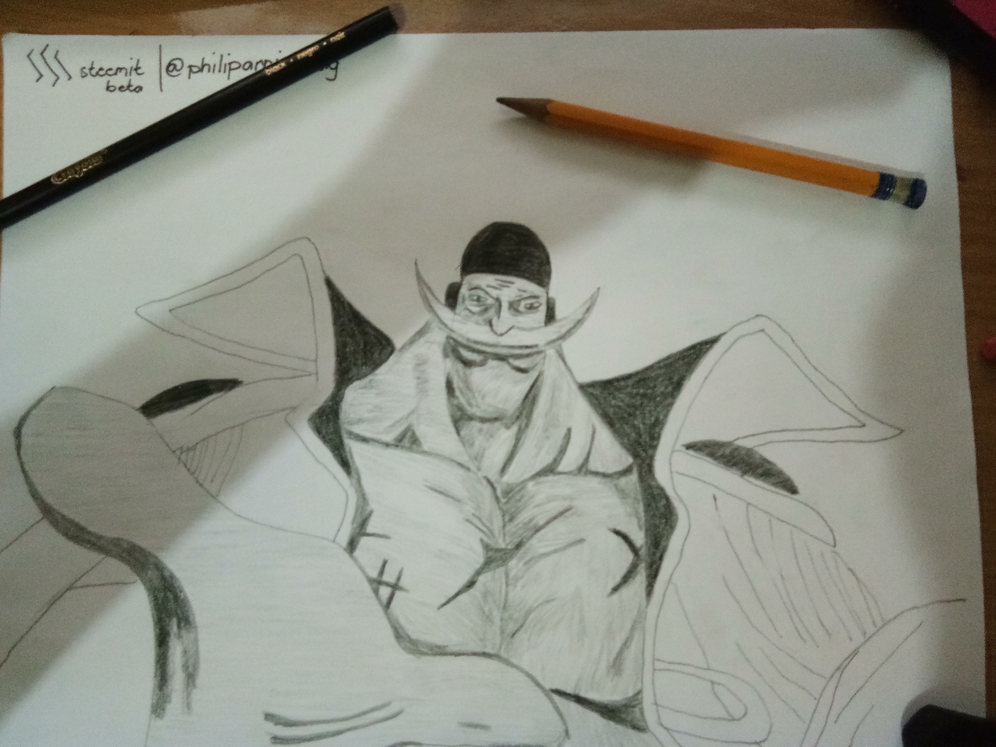 Anime Character Drawing Challenge Whitebeard One Piece Using Pencil Only Steemit