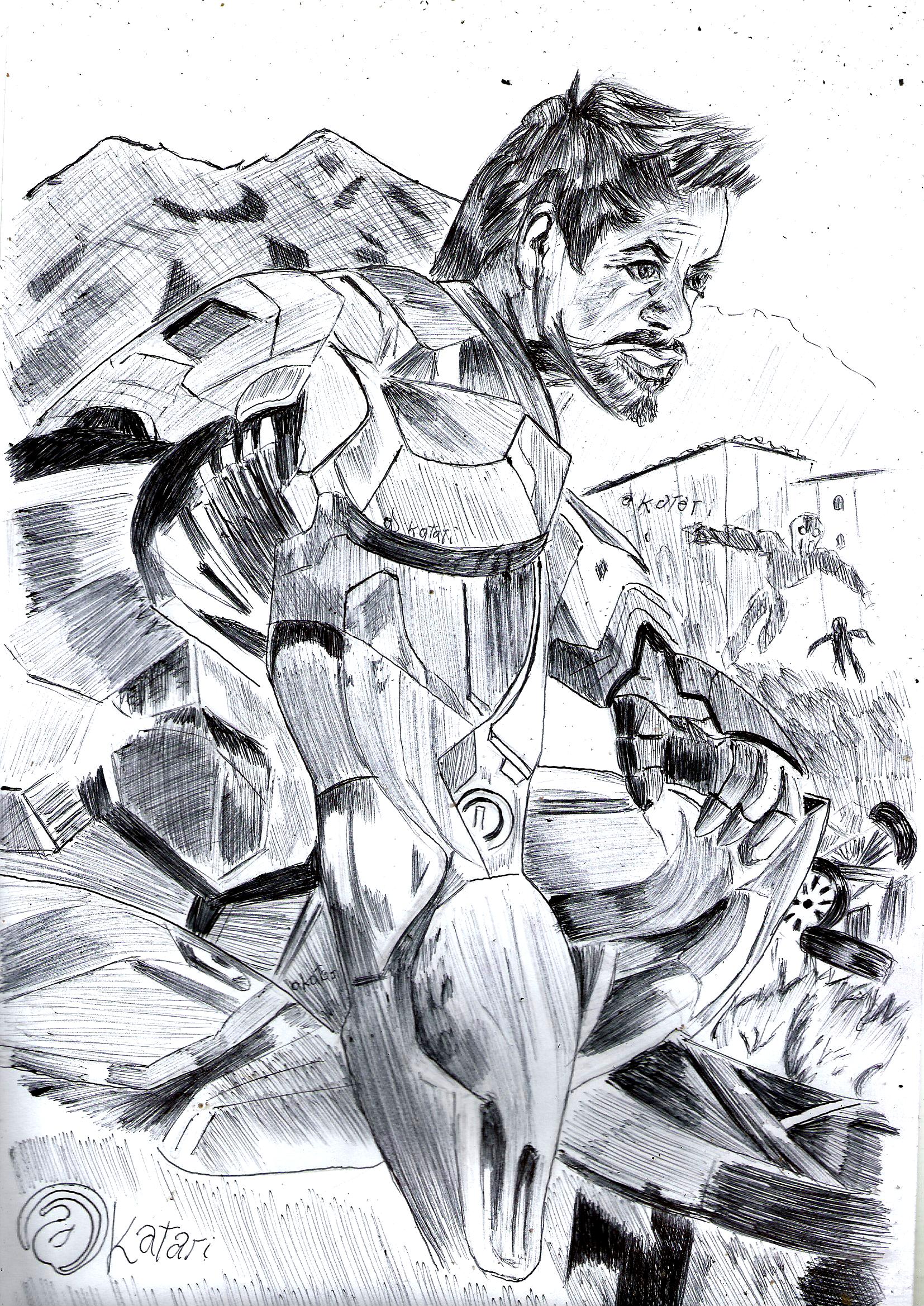 IRON MAN - Tony Stark - Proceso de Dibujo @katari — Steemit