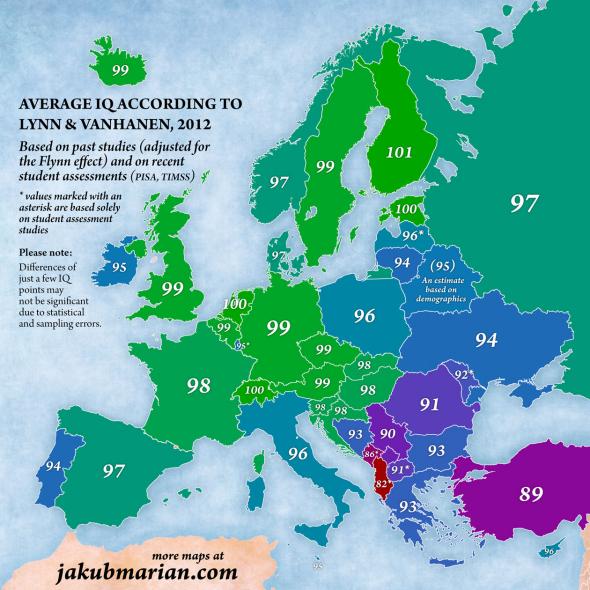 Iq Map In Europe And The World Steemit