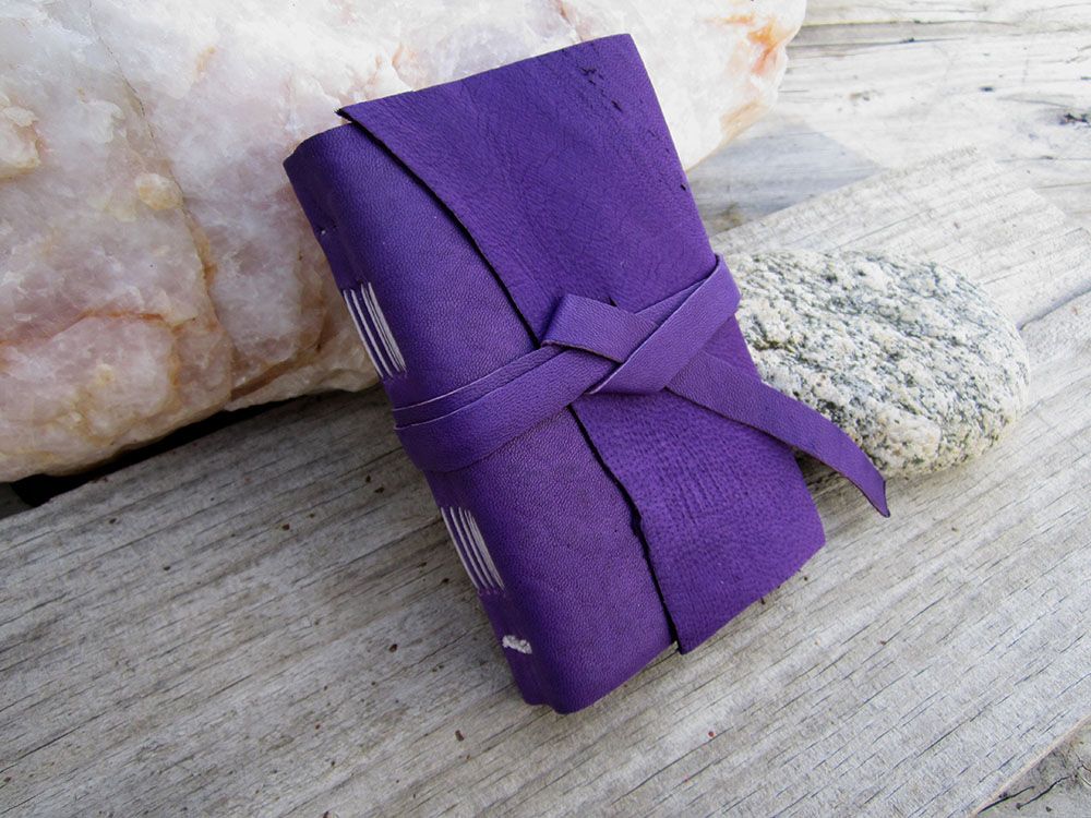 Purple Leather Little Rock Wrap Journal 1a.jpg
