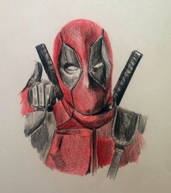 How to Draw Deadpool with a Gun (Deadpool) Step by Step |  DrawingTutorials101.com