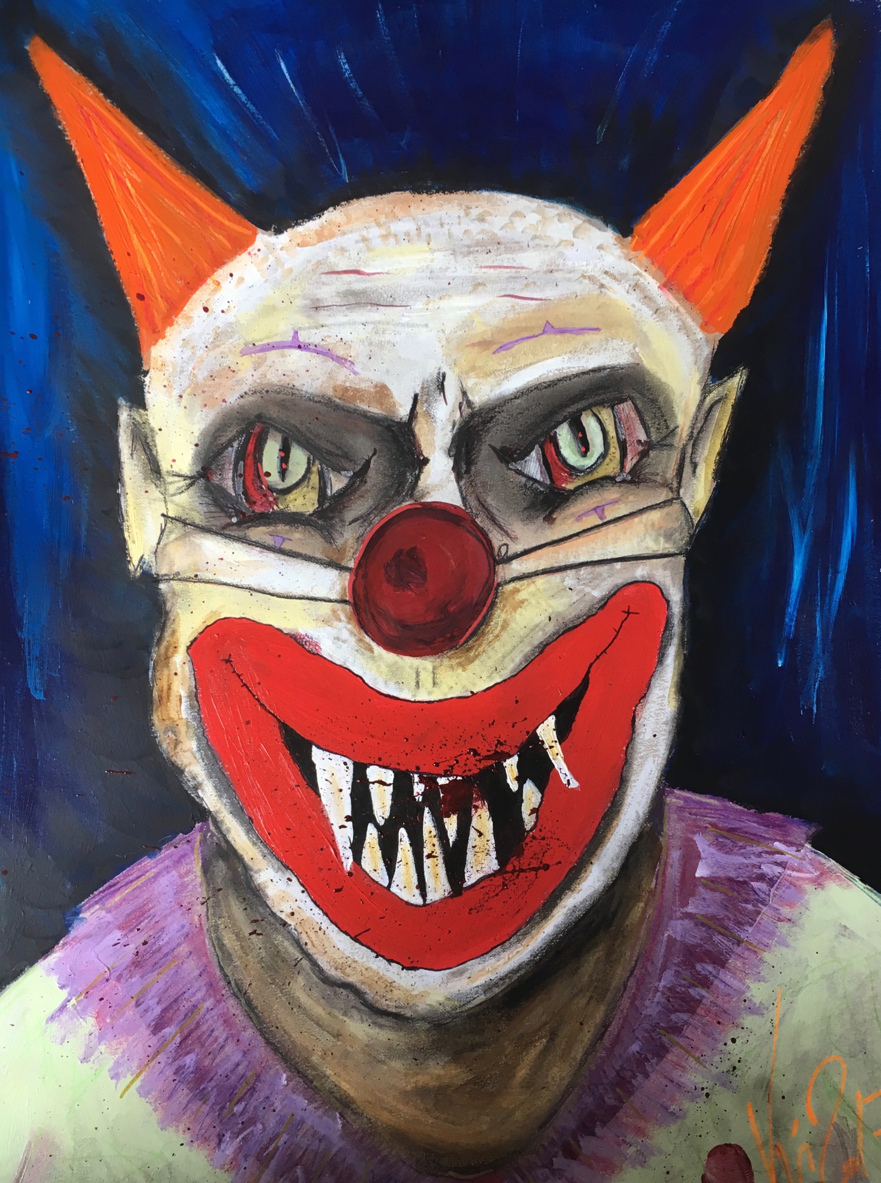 scary clowns drawings