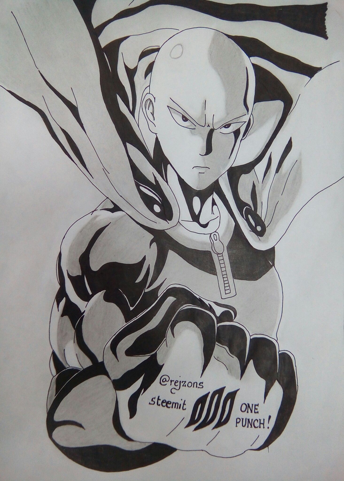 35+ Latest One Punch Man Anime Pencil Drawing | Art Gallery