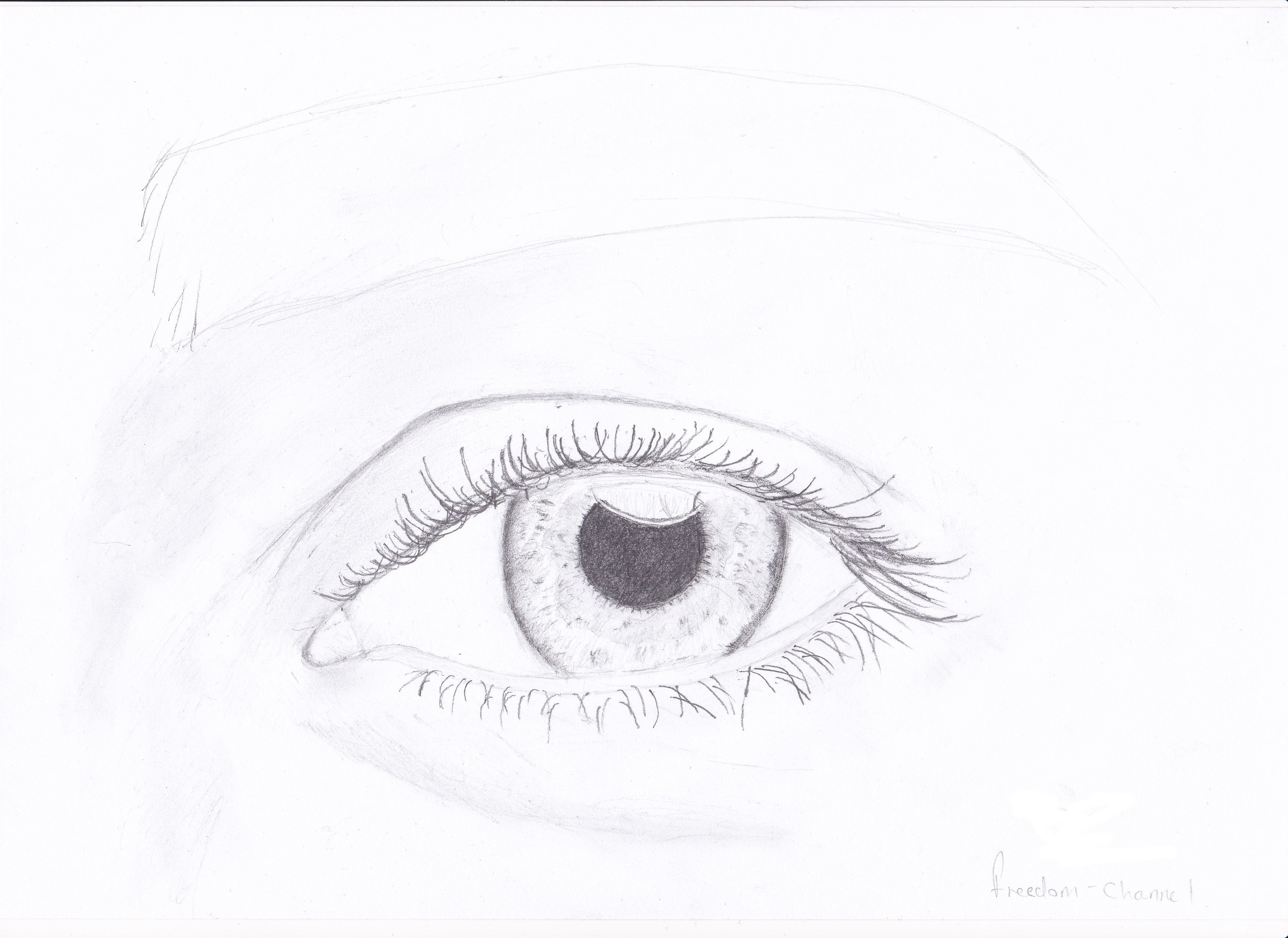 Eye drawing on black paper — Steemit