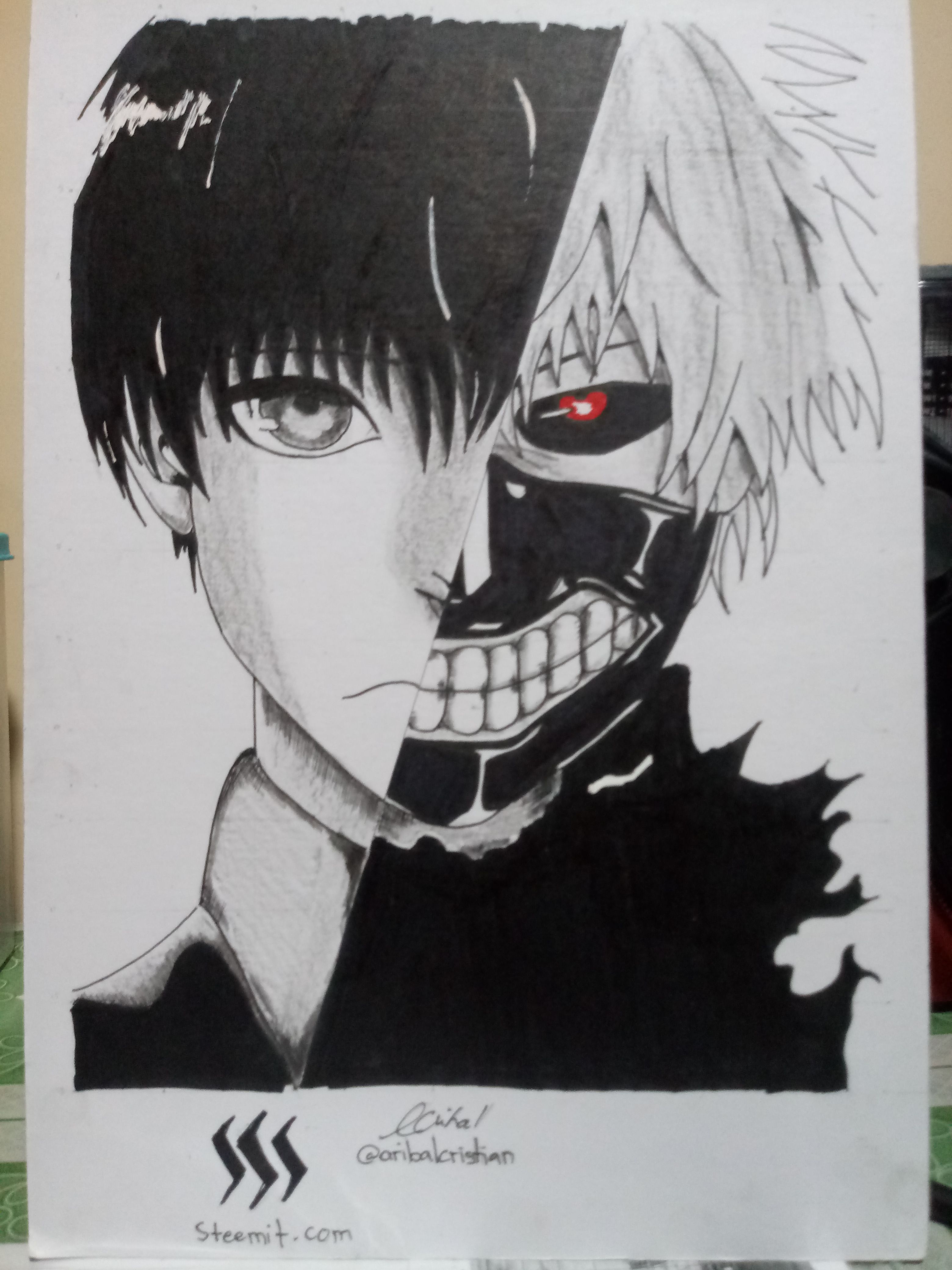  Tokyo  ghoul  kaneki ken anime character drawing   Steemkr