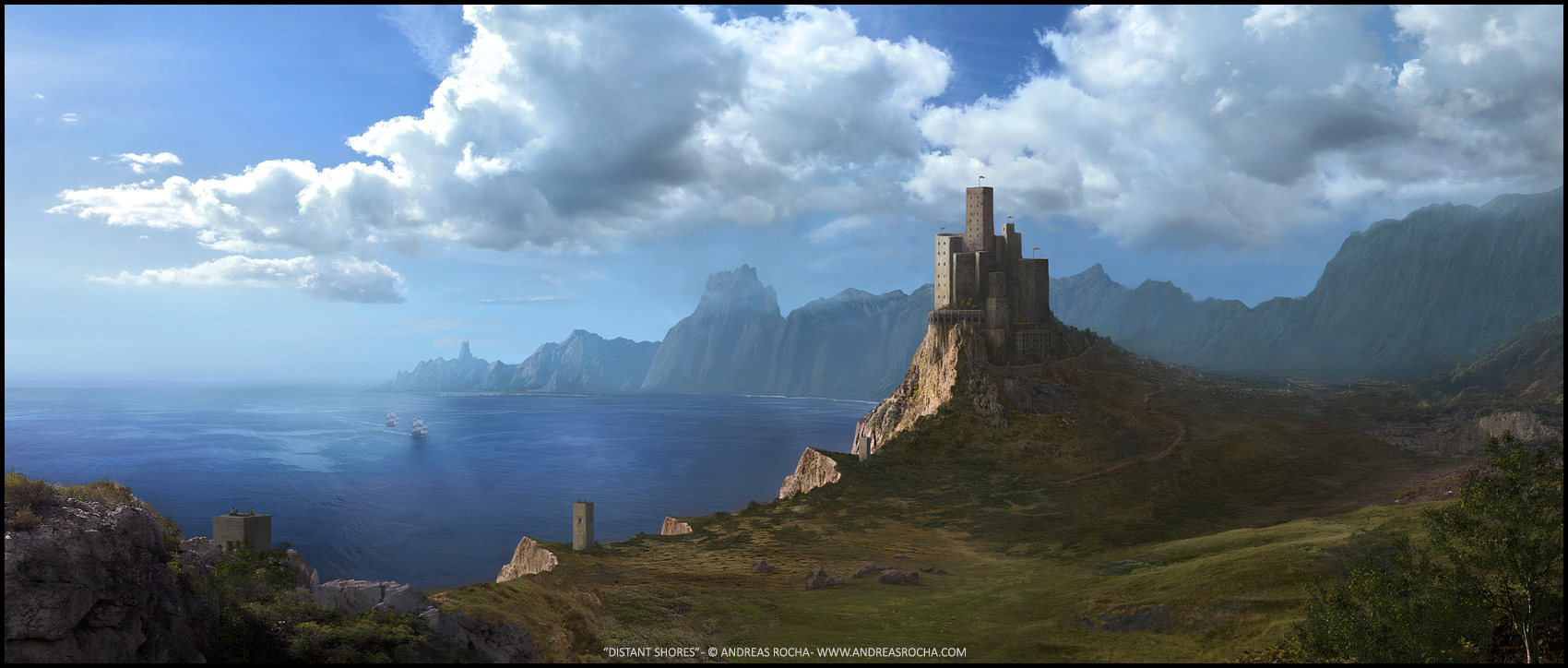 Castle distant times. Andreas Rocha. Художник Andreas Rocha. Distant Shores арт. Distant Castle.