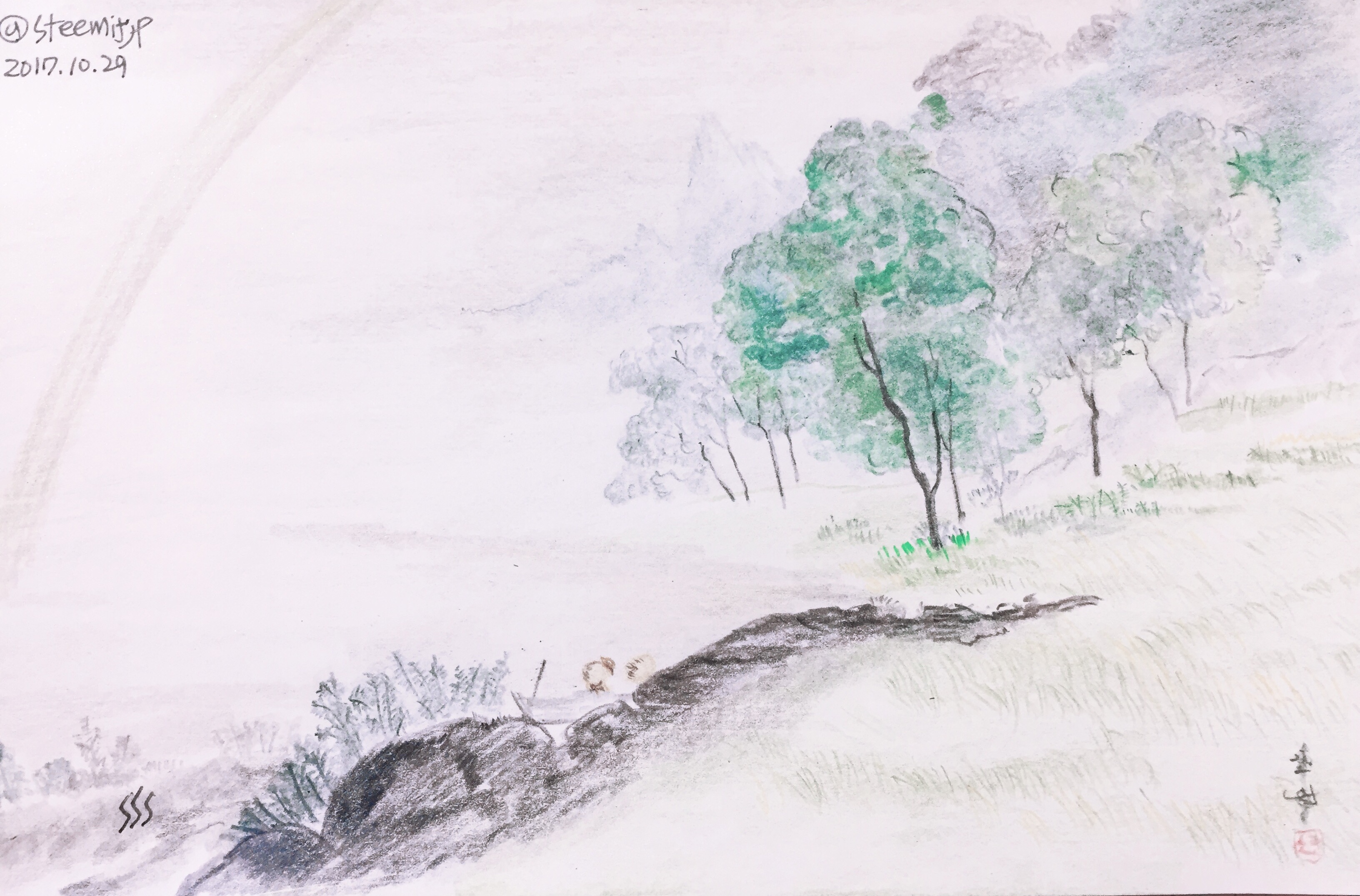 川合玉堂 水車 絵画 川合玉堂 （かわいぎょくどう） 雪中水車 （ せっちゅうす