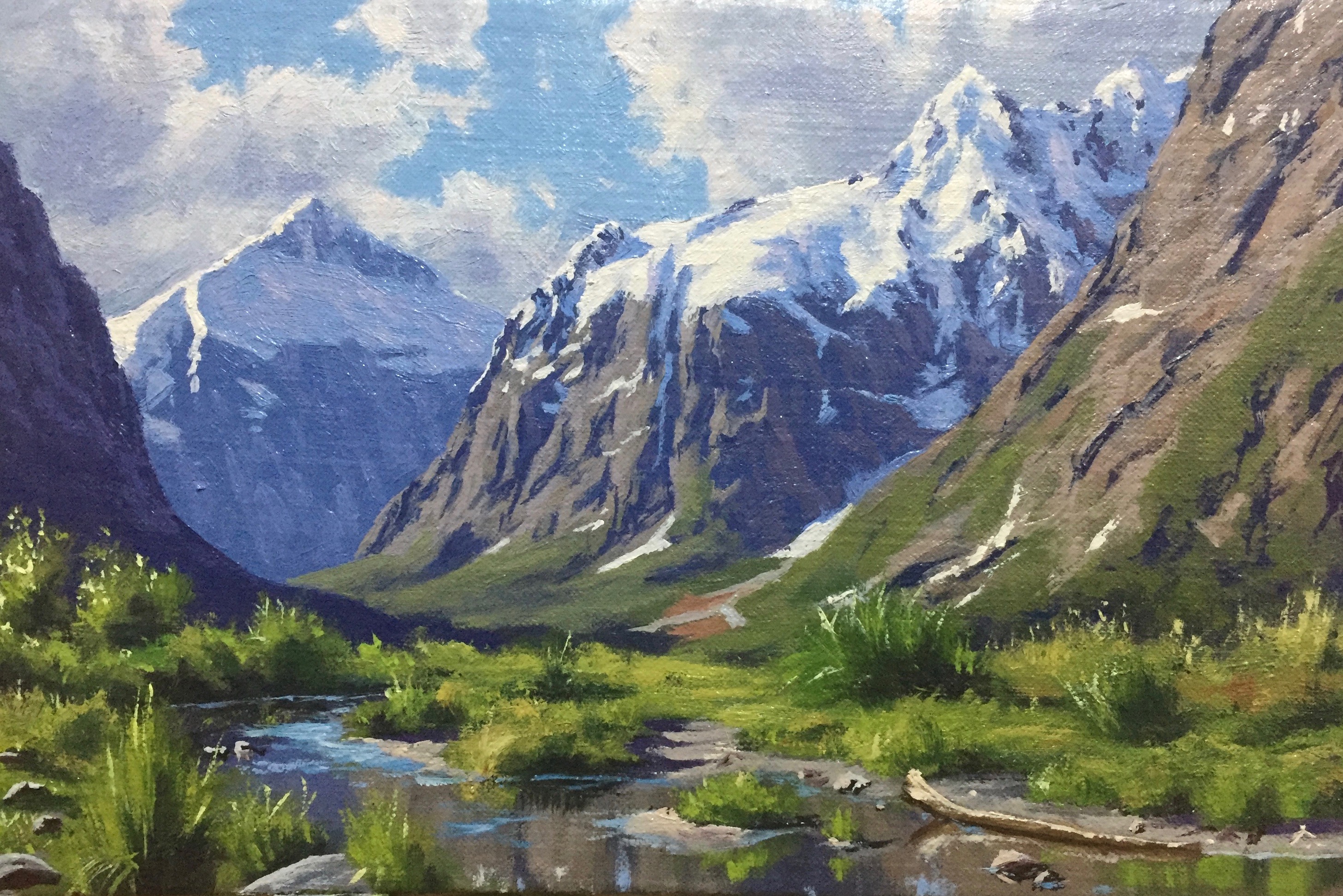 Painting a Small Mountain Landscape - Part 2 - Building up the