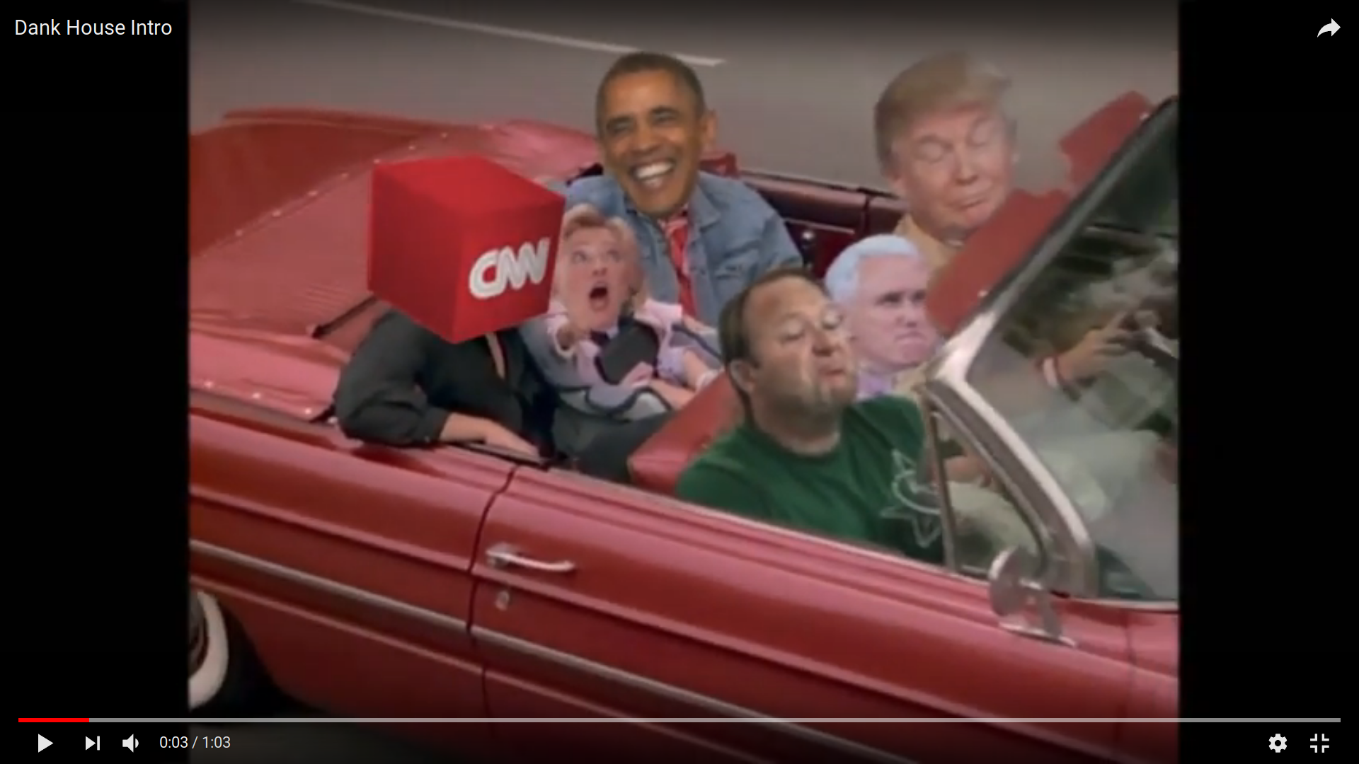 FULL HOUSE CNN OBAMA HILLARY IN BACK and TRUMP PENCE ALEXJONES IN FRONT of the red car.png